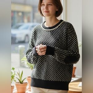 Black and White Polka Dot Sweater